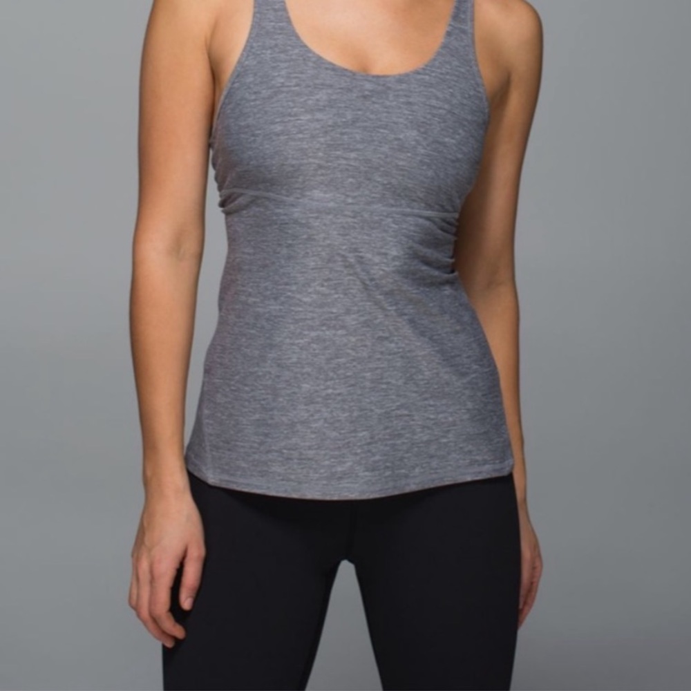 Lululemon cross back tank in grey - 4